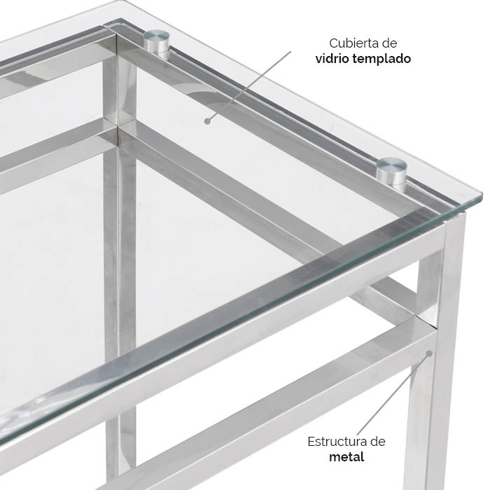 Mesa Consola Plateada Lapi | Mesas Consolas | salas